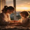 Routine familiale apaisee avec parent et enfant